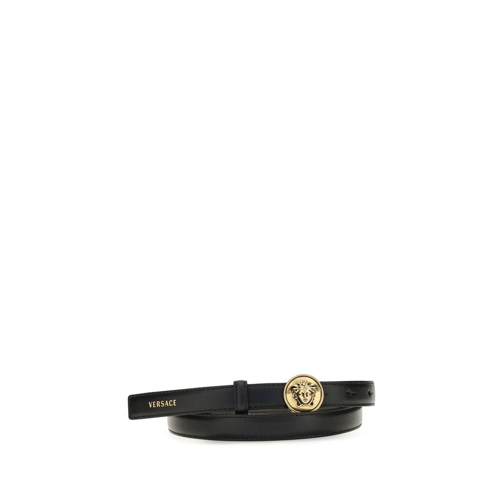 Versace Black Calf Leather Bos Taurus Regular Belt